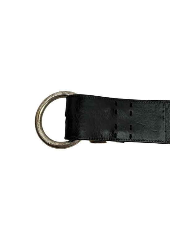 Vintage Lauren Ralph Lauren Tri-Strap O-Ring Wide Leather Belt Womens Black main image 4